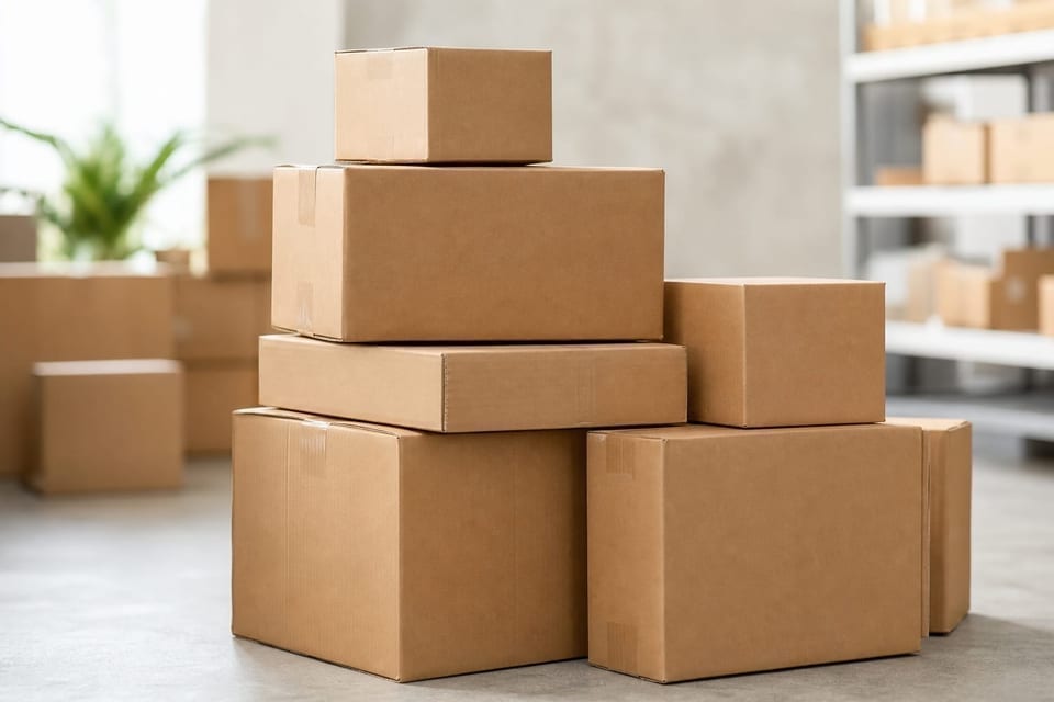 E-commerce packages ready for last-mile dispatch